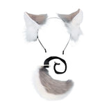 Maxbell Fox Ears and Tail Cosplay Set for Children Men Women Animal Themed Parties Gray