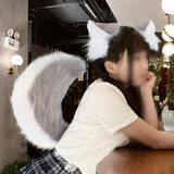 Maxbell Fox Ears and Tail Cosplay Set for Children Men Women Animal Themed Parties Gray