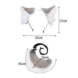Maxbell Fox Ears and Tail Cosplay Set for Children Men Women Animal Themed Parties Gray