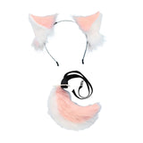 Maxbell Fox Ears and Tail Cosplay Set for Children Men Women Animal Themed Parties Pink