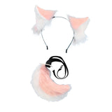 Maxbell Fox Ears and Tail Cosplay Set for Children Men Women Animal Themed Parties Pink
