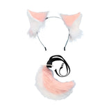 Maxbell Fox Ears and Tail Cosplay Set for Children Men Women Animal Themed Parties Pink