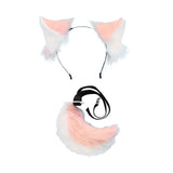 Maxbell Fox Ears and Tail Cosplay Set for Children Men Women Animal Themed Parties Pink