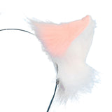 Maxbell Fox Ears and Tail Cosplay Set for Children Men Women Animal Themed Parties Pink