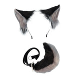 Maxbell Fox Ears and Tail Cosplay Set for Children Men Women Animal Themed Parties Black and Gray