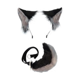 Maxbell Fox Ears and Tail Cosplay Set for Children Men Women Animal Themed Parties Black and Gray