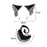 Maxbell Fox Ears and Tail Cosplay Set for Children Men Women Animal Themed Parties Black and Gray