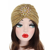 Maxbell Women Turban Stretch Beanie Cover Pleated Soft Head Scarf for Bandana