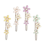Maxbell 4 Enamel Flower Hair Clips Headwear Bead Decorative Gift Hair Pins for Women