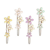 Maxbell 4 Enamel Flower Hair Clips Headwear Bead Decorative Gift Hair Pins for Women