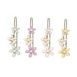 Maxbell 4 Enamel Flower Hair Clips Headwear Bead Decorative Gift Hair Pins for Women