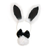 Maxbell 3Pcs Bunny Costume Set Rabbit Ear Headband for Masquerade Party Favors Black