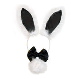 Maxbell 3Pcs Bunny Costume Set Rabbit Ear Headband for Masquerade Party Favors Black
