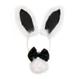 Maxbell 3Pcs Bunny Costume Set Rabbit Ear Headband for Masquerade Party Favors Black