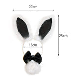 Maxbell 3Pcs Bunny Costume Set Rabbit Ear Headband for Masquerade Party Favors Black