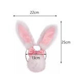 Maxbell 3Pcs Bunny Costume Set Rabbit Ear Headband for Masquerade Party Favors Light Pink