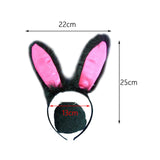 Maxbell 3Pcs Bunny Costume Set Rabbit Ear Headband for Masquerade Party Favors Black and Pink