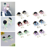 Maxbell 2x Chinese Style Hair Clips Panda Barrette Hanfu Qipao Tassel Snap Hairpins White