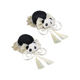 Maxbell 2x Chinese Style Hair Clips Panda Barrette Hanfu Qipao Tassel Snap Hairpins White