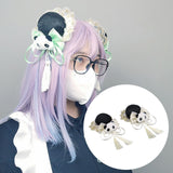 Maxbell 2x Chinese Style Hair Clips Panda Barrette Hanfu Qipao Tassel Snap Hairpins White