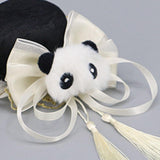 Maxbell 2x Chinese Style Hair Clips Panda Barrette Hanfu Qipao Tassel Snap Hairpins White