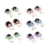 Maxbell 2x Chinese Style Hair Clips Panda Barrette Hanfu Qipao Tassel Snap Hairpins White