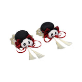 Maxbell 2x Chinese Style Hair Clips Panda Barrette Hanfu Qipao Tassel Snap Hairpins Red