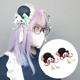 Maxbell 2x Chinese Style Hair Clips Panda Barrette Hanfu Qipao Tassel Snap Hairpins Red