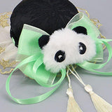 Maxbell 2x Chinese Style Hair Clips Panda Barrette Hanfu Qipao Tassel Snap Hairpins Green