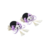 Maxbell 2x Chinese Style Hair Clips Panda Barrette Hanfu Qipao Tassel Snap Hairpins Violet