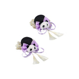 Maxbell 2x Chinese Style Hair Clips Panda Barrette Hanfu Qipao Tassel Snap Hairpins Violet
