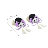 Maxbell 2x Chinese Style Hair Clips Panda Barrette Hanfu Qipao Tassel Snap Hairpins Violet