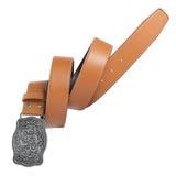Maxbell Western Belt Floral Engraved Buckle 1-1/2"(38mm) Wide Cowboy Cowgirl
