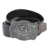 Maxbell Western Cowboy Waist Belt Metal Buckle Casual Business Dress Belt for Men