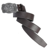 Maxbell Western Cowboy Waist Belt Metal Buckle Casual Business Dress Belt for Men