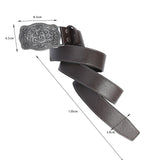 Maxbell Western Cowboy Waist Belt Metal Buckle Casual Business Dress Belt for Men