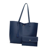 Maxbell Women PU Leather Tote Purse Set Top Handle Shoulder Hobo Bag for Girls Blue