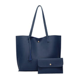 Maxbell Women PU Leather Tote Purse Set Top Handle Shoulder Hobo Bag for Girls Blue