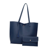 Maxbell Women PU Leather Tote Purse Set Top Handle Shoulder Hobo Bag for Girls Blue