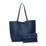 Maxbell Women PU Leather Tote Purse Set Top Handle Shoulder Hobo Bag for Girls Blue