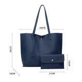 Maxbell Women PU Leather Tote Purse Set Top Handle Shoulder Hobo Bag for Girls Blue
