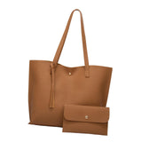 Maxbell Women PU Leather Tote Purse Set Top Handle Shoulder Hobo Bag for Girls Brown