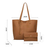 Maxbell Women PU Leather Tote Purse Set Top Handle Shoulder Hobo Bag for Girls Brown