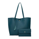 Maxbell Women PU Leather Tote Purse Set Top Handle Shoulder Hobo Bag for Girls Cyan Blue