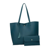 Maxbell Women PU Leather Tote Purse Set Top Handle Shoulder Hobo Bag for Girls Cyan Blue