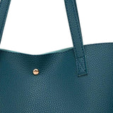 Maxbell Women PU Leather Tote Purse Set Top Handle Shoulder Hobo Bag for Girls Cyan Blue