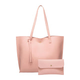 Maxbell Women PU Leather Tote Purse Set Top Handle Shoulder Hobo Bag for Girls Pink