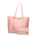 Maxbell Women PU Leather Tote Purse Set Top Handle Shoulder Hobo Bag for Girls Pink