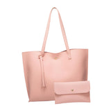 Maxbell Women PU Leather Tote Purse Set Top Handle Shoulder Hobo Bag for Girls Pink