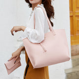 Maxbell Women PU Leather Tote Purse Set Top Handle Shoulder Hobo Bag for Girls Pink
